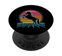 Horse Retro Vintage 70s 80s Style Farm Animals Lover PopSockets PopGrip Adesivo