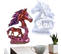 Horse-Shaped Epoxy Resin Molds - Easy Release Flessibile | Silicone Resin Molds Desk Decor Reusable | For Home Decor Office Wall Ornaments Party Favors, New Year Spring Festival Beginners 15 x 20,4 cm