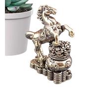 Horse Statues Home Decor | Brass Chinese New Year Retro Brass Desk Decoration - 4x2x4.5cm Wealth Tea Pet Craft,Horse Figurines For Collectors Bookcase Window Sill Bookshelf Display Cabinet Nightstand