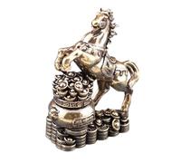 Horse Statues Home Decor,Cinese New Year Retro Brass Tabletop Decor | Small Animal Tea Pet | for Collectors Bookcase Window Sill Bookshelf Display Cabinet Nightstand Bedside Bedroom Living Room Home