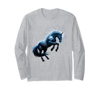Horse Stuff - Cavalli Selvatici da Donna, Colore Blu Maglia a Manica