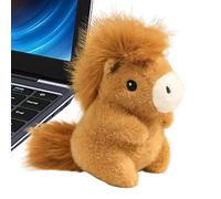 Horse Stuffed Animal, Sitting Plush, Soft European Mink Fabric with 5.12 inch Height, Collectible Toy, for Boys Girls Kids Family Collectors Christmas Birthday New Year Home Office Car, Beige