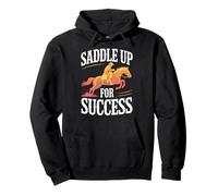Horse Trainer Saddle Up per Motivazione di Successo Felpa con Cappuccio
