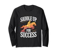 Horse Trainer Saddle Up per Motivazione di Successo Maglia a Manica