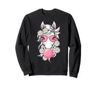 Horse with Pink Bandana and Bubble Gum Graphic Felpa