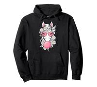 Horse with Pink Bandana and Bubble Gum Graphic Felpa con Cappuccio
