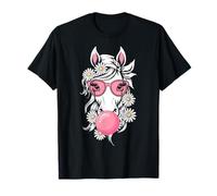 Horse with Pink Bandana and Bubble Gum Graphic Maglietta