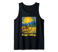 Horseback Rider Swirling Sky Landscape Art Canotta