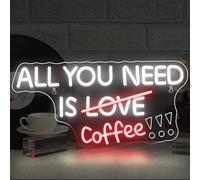 Horseneon Coffee Insegna Al Neon,Luminosa Insegna Al Neon All You Need Is Coffee,Insegne Al Neons Con Scritta Led Per Parete,Insegne Al Neons Rosa E Bianca Per Bar, Birreria