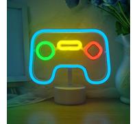 Horseneon Gioco Insegne al Neon Alimentazione,Controller Gaming,Insegna al Neons LED,Lampada Neon Parete,Led Gaming Neonper Camera da Letto Sala Giochi Bar Decorazione per Feste