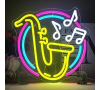 Horseneon Insegna al neon per sassofono Insegna al neon per musica Insegna al neon per colorata Luce al neon alimentata tramite USB Luci al neon a LED dimmerabili per Music Bar