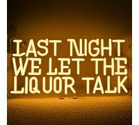 Horseneon Last Night We Let The Liquor Talk Neon Shield LED Neon Sign per decorazione bar, bevande, scritta a LED per la casa, cocktail pub night club