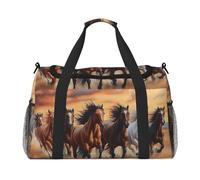 Horses - Borsone da viaggio impermeabile, compatto, per sport, palestra e fine settimana, per uomini e donne