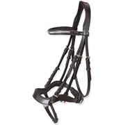 Horses, Briglia Anatomica Modello Tasting PRO, in Cuoio con Sopratesta Imbottito e Forma Anatomica, Ideale per Cavalli Giovani o Sensibili, Marrone COB