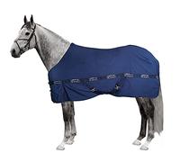 Horses, Coperta da Box in Cotone Modello Moon, Coperta di Ottima Fattura, Utile per Proteggere Il Cavallo dagli Sbalzi di Temperatura, dalla Pioggia e dagli Insetti, Blu 155 cm