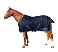 Horses, Coperta da Paddock per Cavallo Turnout, Impermeabile, Resistente, con Cinghie ad Incrocio, Blu 128 cm