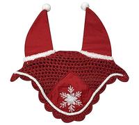 Horses Cuffietta Antimosche Christmas Fluffi PonPon Rosso Full per Cavalli, Leggera e Traspirante, Tessuto Morbido ed Elastico, Proteggere Il Cavallo da Calura e Insetti
