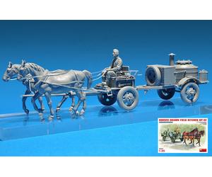 Horses Drawn Soviet Field Kitchen Kp-42 Plastic Kit 1:35 Model MINIART