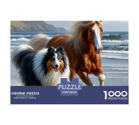Horses Grazing near A Pond with A Farmhouse Pezzi Adattamento Sicuro Scelta Regalo Perfetta Per Compleanni, Anniversari E Occasioni Speciali 38x26cm/1000pcs
