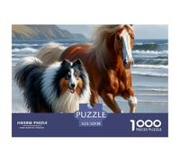 Horses Grazing near A Pond with A Farmhouse Pezzi Taglio Preciso Ideale Per Ridurre Stress, Calma Mentale E Godersi Momenti Di Svago 52x38cm/1000pcs
