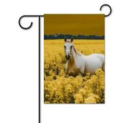Horses in the Fields Bandiera 30,5 x 45,7 cm bandiere per esterni divertente bandiera per feste banner stampato su entrambi i lati bandiere da giardino benvenuto fuori cortile bandiera per casa