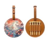 Horses in the River - Borsa portaoggetti per tee da golf, design portatile, facile da organizzare, Marrone, Taglia unica
