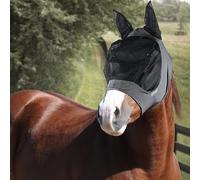 Horses Maschera Antimosche Lycra con Rete Lunga per Occhi, Leggera e Traspirante, Non Ostacola Il Campo Visivo del Cavallo, Protezione di Occhi e Orecchie