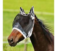 Horses, Maschera Cavallo Antimosche Fly Shield Zebra, Maglie Fini con Orecchie in Tessuto Forato e Naso Esteso per Protezione da Mosche e Moscerini, Ideale per la Protezione del Cavallo, Taglia XS