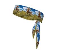 Horses on the Prairie - Fascia per capelli sportiva, assorbe il sudore, unisex, adatta per viaggi all'aperto e vari sport.