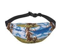 Horses on the Prairie - Marsupio a tracolla grande, alla moda, da viaggio, casual, per ragazzi, adatto per sport, corsa, ciclismo, viaggi, pesca