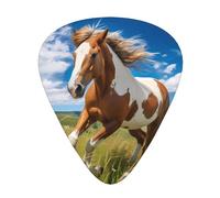 Horses on the Prairie Plettri resistenti all'usura per chitarra, basso, chitarra elettrica, ukulele, sottili, medi, pesanti, 12 pezzi