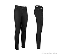 Horses, Pantaloni da Equitazione Donna Aurora, con Grip in Silicone sul Ginocchio Antiscivolo, Elasticizzati, per Gare e Allenamento, Nero ITA 44