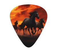 Horses - Plettri per chitarra con nuvole rosse, 12 pezzi, leggeri, spessore 0,46 mm/0,71 mm/0,96 mm, per chitarra acustica, chitarra elettrica, ukulele, basso