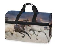 Horses Run Gallop, borsone da viaggio per uomini, donne, ragazzi, ragazze, adolescenti, borsa da palestra oversize con scomparto per scarpe, per la notte, il fine settimana, yoga, allenamento, borsa
