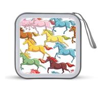 Horses Run Wild CD Case Holder Portable 40 Capacità DVD Wallet Storage Organizer per Auto Viaggi, Stile:, Taglia unica