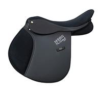 Horses, Sella Salto PRO School Light, Sella da Equitazione per Cavallo, Comoda Ergonomica e Resistente, Sicura e dal Design Accattivante (17” = 43 cm, Nero)
