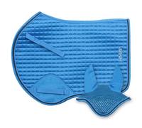 Horses Sottosella Salto+Cuffietta Edith, Morbido e Resistente, Indispensabile per Proteggere Il Cavallo da Traumi e Shock Eccessivi, Sobrio ed Elegante (Full, Royal Blu)