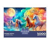 Horses Splash through Water by A Full Moon Puzzle Da 1000 Pezzi Horse Cartone Riciclato, Gioco Di Ingegno 38x26cm/1000pcs