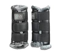 Horses Stinchiere Soft Eco Leather Nero/Grigio S, Protezioni per Cavallo, Sicure e Resistenti, Comode e Pratiche, Made in Italy