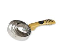 Horses Striglia Girella Gold Oro, Accessori per la Cura del Cavallo, Resistenti, Ergonomici e Sicuri