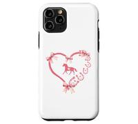 Horseshoe Bow Coquette Heart Horse Mom Girl Horseback Riding Custodia per iPhone 11 Pro