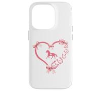 Horseshoe Bow Coquette Heart Horse Mom Girl Horseback Riding Custodia per iPhone 14 Pro