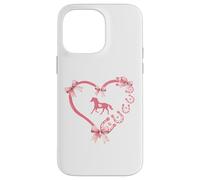 Horseshoe Bow Coquette Heart Horse Mom Girl Horseback Riding Custodia per iPhone 14 Pro Max