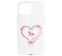 Horseshoe Bow Coquette Heart Horse Mom Girl Horseback Riding Custodia per iPhone 15