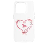 Horseshoe Bow Coquette Heart Horse Mom Girl Horseback Riding Custodia per iPhone 15 Pro