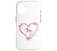Horseshoe Bow Coquette Heart Horse Mom Girl Horseback Riding Custodia per iPhone 16