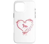 Horseshoe Bow Coquette Heart Horse Mom Girl Horseback Riding Custodia per iPhone 16 Pro Max