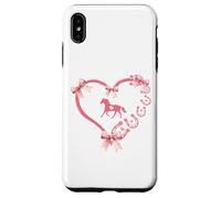 Horseshoe Bow Coquette Heart Horse Mom Girl Horseback Riding Custodia per iPhone XS Max