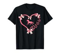 Horseshoe Bow Coquette Heart Horse Mom Girl Horseback Riding Maglietta