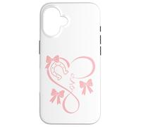 Horseshoe Heart Beat Love Horses Fun Bow Coquette Horse Girl Custodia per iPhone 16